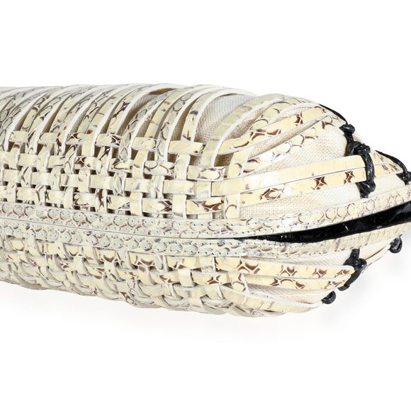 Nancy Gonzalez Black Croc & Python Woven Top Handle Bag - Picture 6 of 7